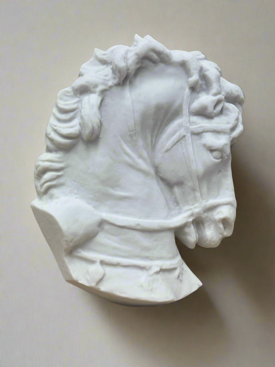 Bonded Marble statue replica Wall Fragment of Ancient Greek Horse Head 