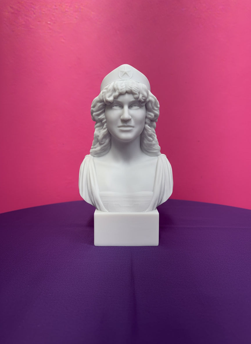 White Marble female bust on a base